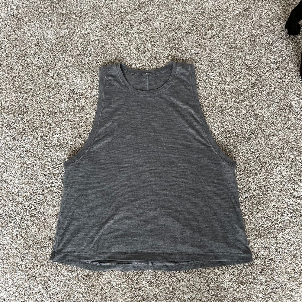 Lululemon Muscle Tank, heathered dark grey, size 6
